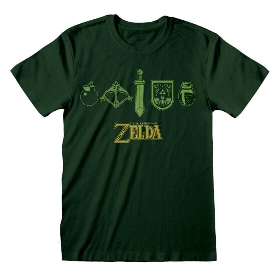 Футболка с коротким рукавом унисекс The Legend of Zelda Icons Темно-зеленая