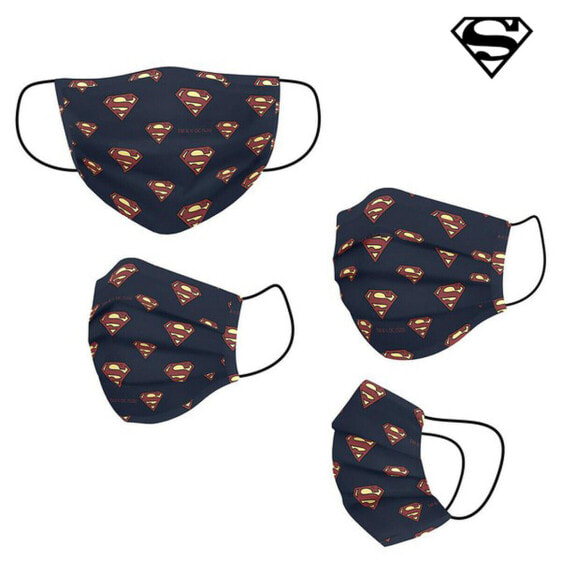 Hygienic Reusable Fabric Mask Superman Children's Blue