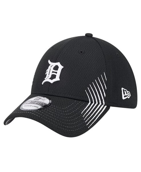 Men's Black Detroit Tigers Active Dash Mark 39THIRTY Flex Hat