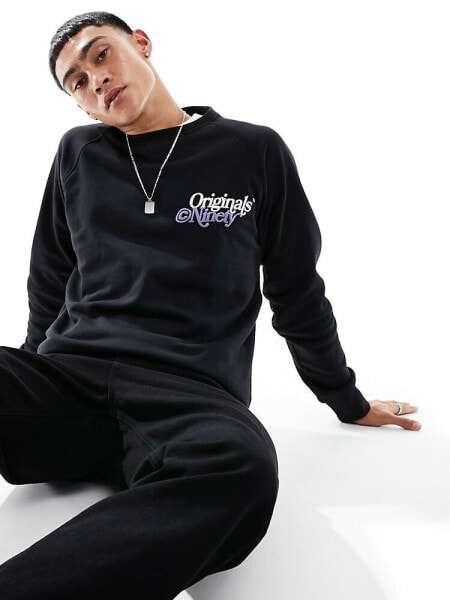 Jack & Jones oversize sweat with originals logo in black