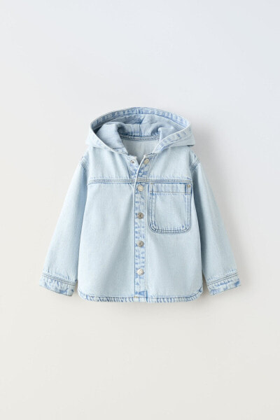 Denim hooded overshirt