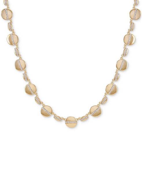 Gold-Tone Pavé Multi-Coin Statement Necklace, 18" + 2" extender