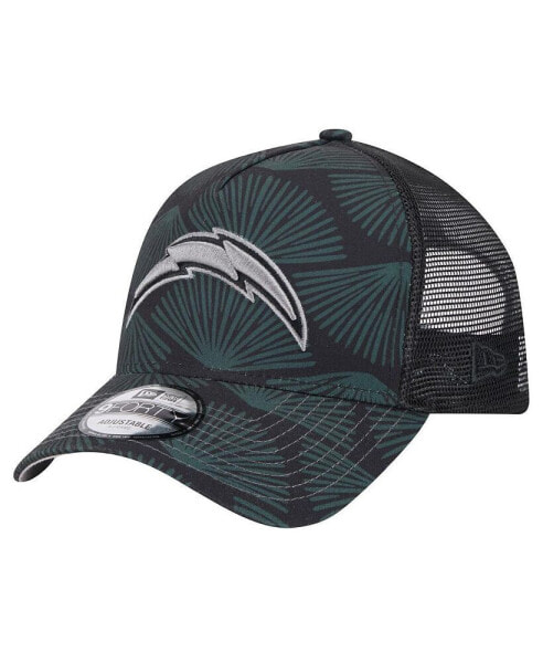 Men's Black Los Angeles Chargers Agave Trucker 9FORTY Adjustable Hat