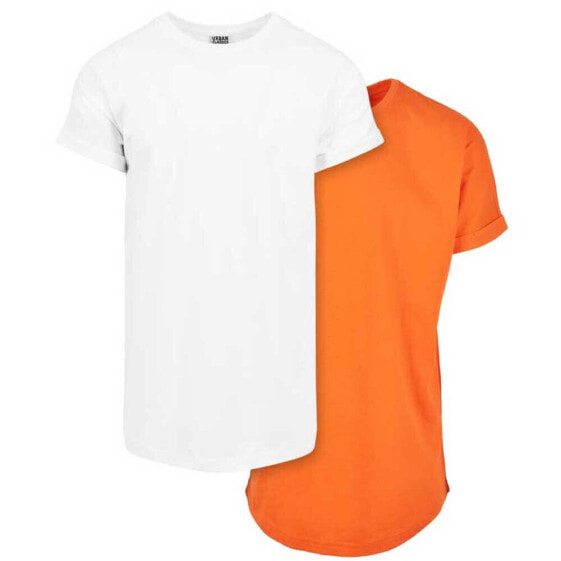 URBAN CLASSICS Pre-Pack Long Shaped Turnup short sleeve T-shirt 2 units