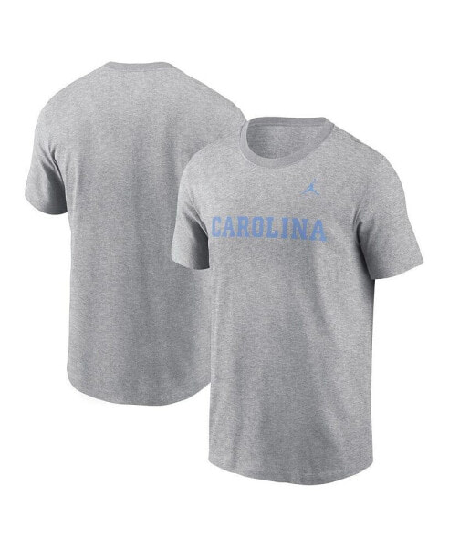 Men's Heather Gray North Carolina Tar Heels Primetime Evergreen Wordmark T-Shirt