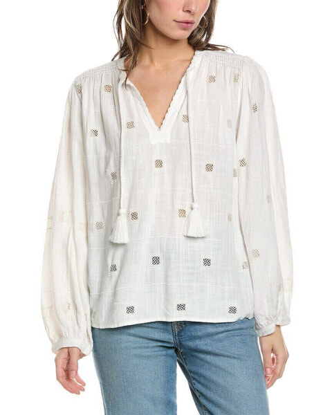 Ba&Sh Tassel Linen-Blend Blouse Women's