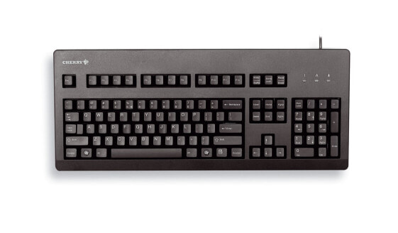 Cherry G80-3000 BLACK SWITCH - Keyboard - Corded - Black - USB/PS2 (QWERTY - UK) - Full-size (100%) - Wired - USB - Mechanical - QWERTY - Black