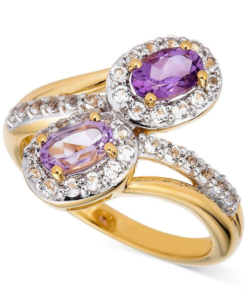 Кольцо Macy's Amethyst & White Topaz Bypass