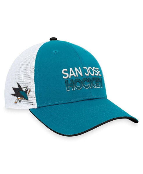 Men's Teal San Jose Sharks Authentic Pro Rink Trucker Adjustable Hat