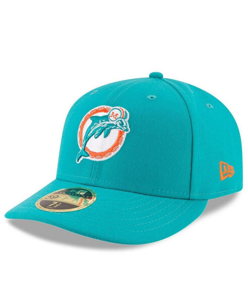 Men's Aqua Miami Dolphins Omaha Throwback Low Profile 59FIFTY Fitted Hat