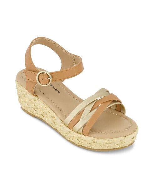 Little and Big Girls Marren Strap Wedge Sandals