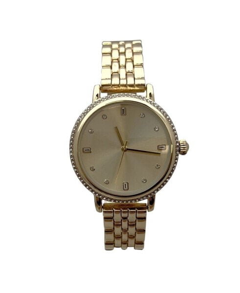 Gold Elegant Everyday Rhinestones Bezel Women Watch