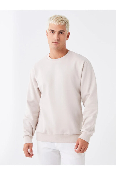 Oversize Bisiklet Yaka Uzun Kollu Erkek Sweatshirt