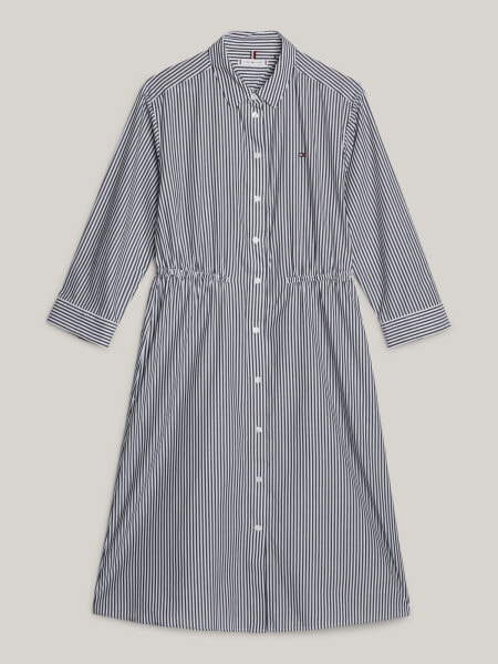 Belted Stripe Midi Shirtdress