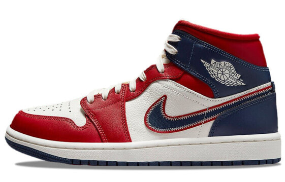 Кроссовки женские Jordan Air Jordan 1 Mid "USA 2.0" Бело-красные