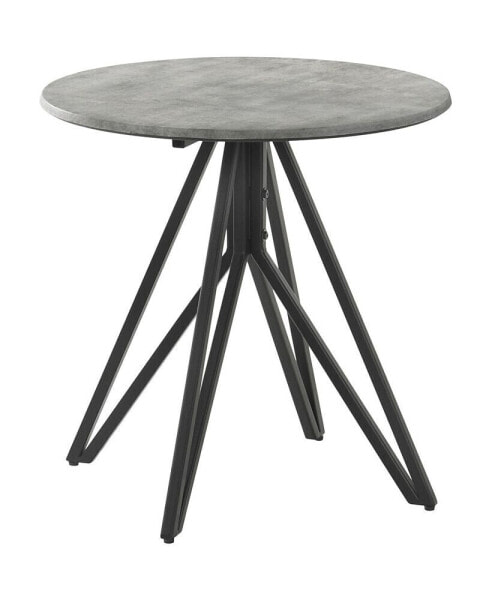 23.5" High Pressure Laminated Round End Table with Hairpin Legs