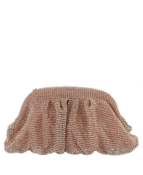 Women's Crystal Mesh Soft Clutch