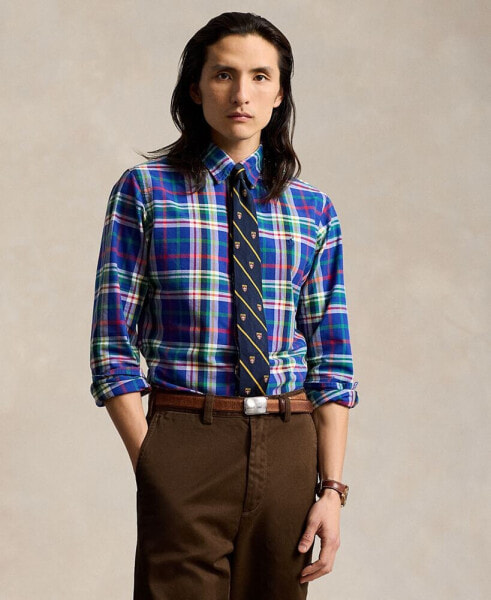 Men's Classic-Fit Plaid Oxford Shirt