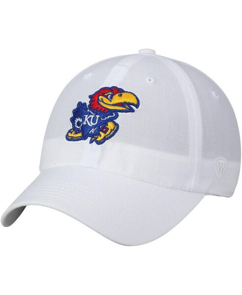 Men's White Kansas Jayhawks Staple Adjustable Hat