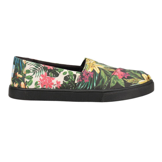 TOMS Alpargata Cupsole Floral Slip On Womens Black Flats Casual 10015347T