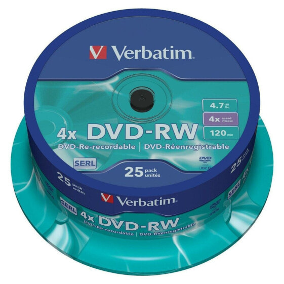 DVD-RW Verbatim 25 штук Разноцветный 4,7 GB 4x