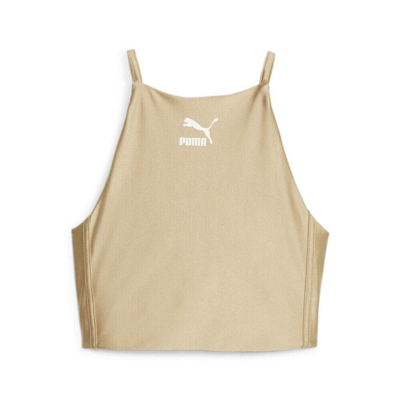 Топ PUMA T7 Shiny Crew Neck Crop  Beige