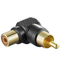 Wentronic RCA Adapter 90° - black - RCA - RCA - Black - Gold