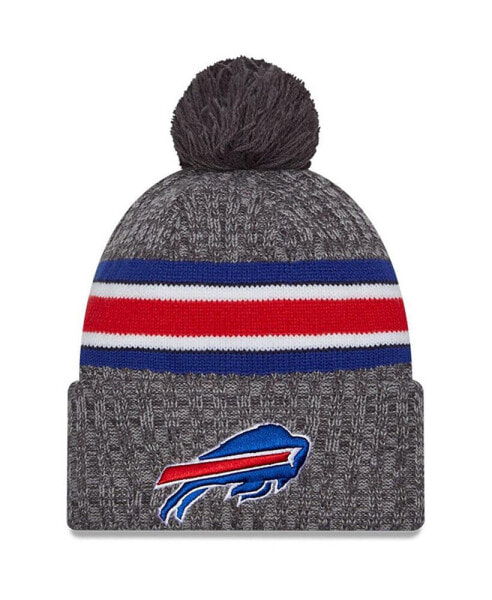 Men's Gray Buffalo Bills 2023 Sideline Sport Cuffed Pom Knit Hat