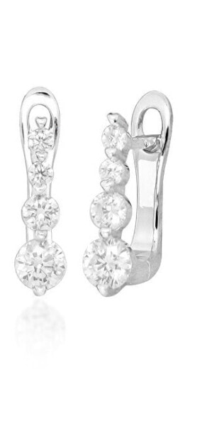 Sparkling silver earrings with zircons SVLE0643SH8BI00