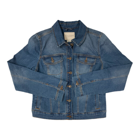 Social Standard Women's Long Sleeve Button Up Denim Jean Jacket