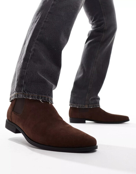 ASOS DESIGN chelsea boots in brown