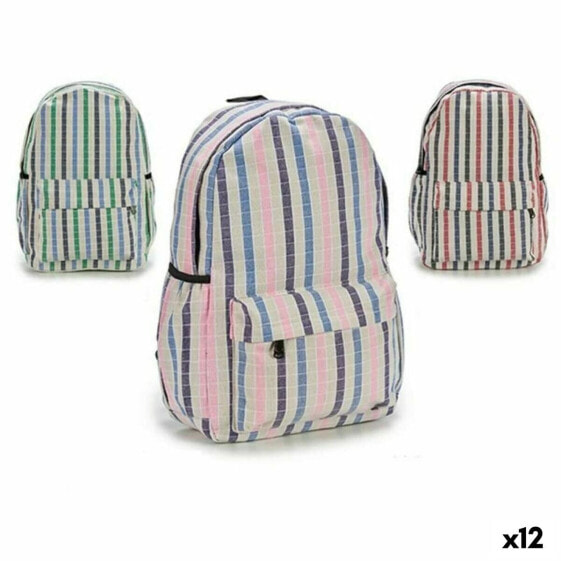 School Bag Stripes Multicolour 13 x 45 x 31 cm 12 Units