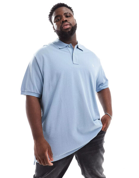 Polo Ralph Lauren Big &Tall icon logo pique polo custom fit in light blue