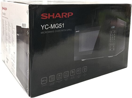 Sharp YC-MG51E-B 25 Liter 900 W Kombi-Mikrowelle schwarz