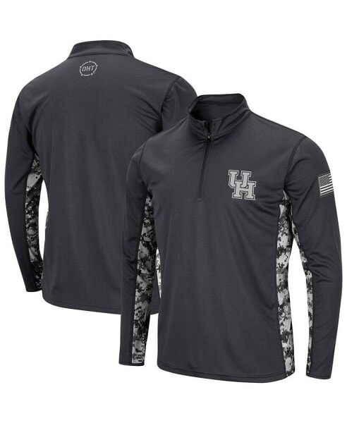 Men's Charcoal Houston Cougars OHT Military-Inspired Appreciation Digi Camo Quarter-Zip Jacket