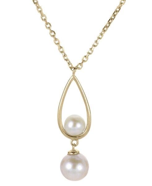 Macy's cultured Freshwater Pearl (4 & 6-1/2mm) Teardrop 18" Pendant Necklace in 14k Gold-Plated Sterling Silver