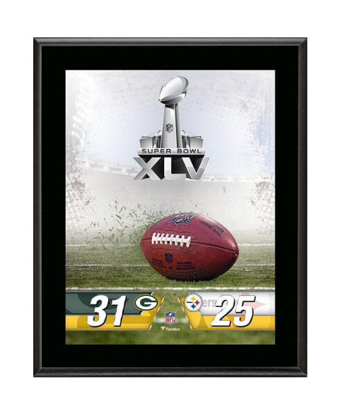 Green Bay Packers vs. Pittsburgh Steelers Super Bowl XLV 10.5" x 13" Sublimated Plaque