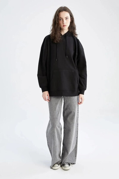 Oversize Fit Kapüşonlu Sweatshirt