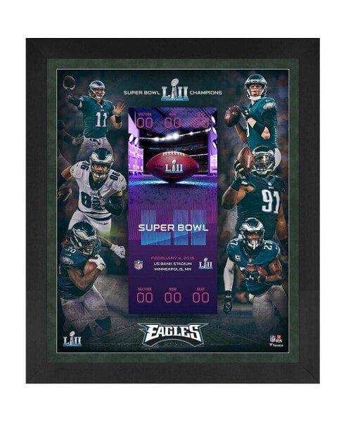 Philadelphia Eagles Framed 23" x 27" 1st Time Super Bowl LII Champion Floating Ticket Collage