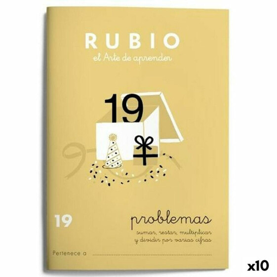 Maths exercise book Rubio Nº19 A5 Spanish 20 Sheets (10 Units)