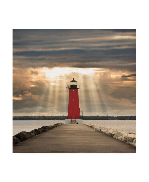 Monte Nagler Manistique Lighthouse Michigan Color Canvas Art - 27" x 33"