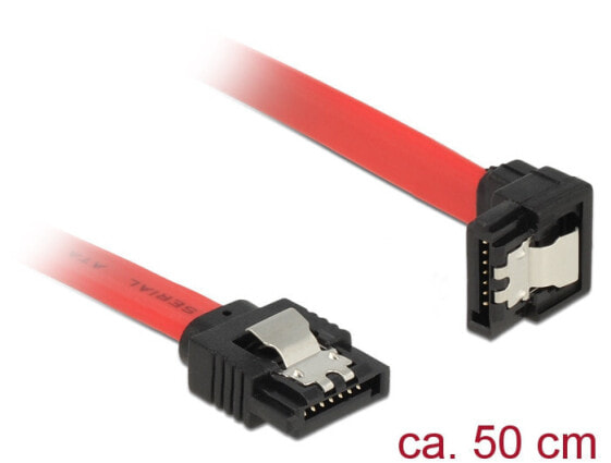 Delock 83979 - 0.5 m - SATA 7-pin - SATA 7-pin - Male/Male - Black - Red - Straight