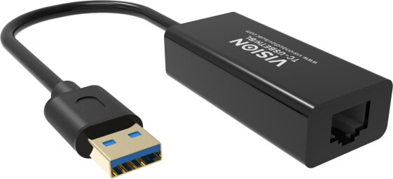 Vision TC-USBETH/BL - Wired - USB - Ethernet - Black