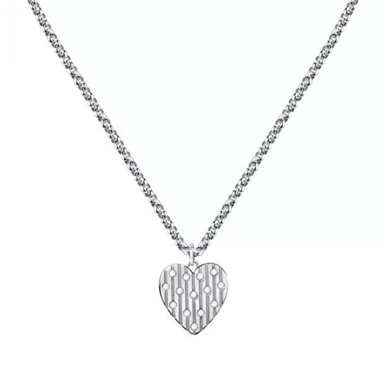 Romantic steel necklace with heart Incanto SAVA03