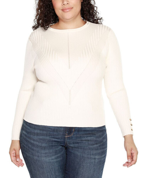 Plus Size Mixed-Rib Sweater