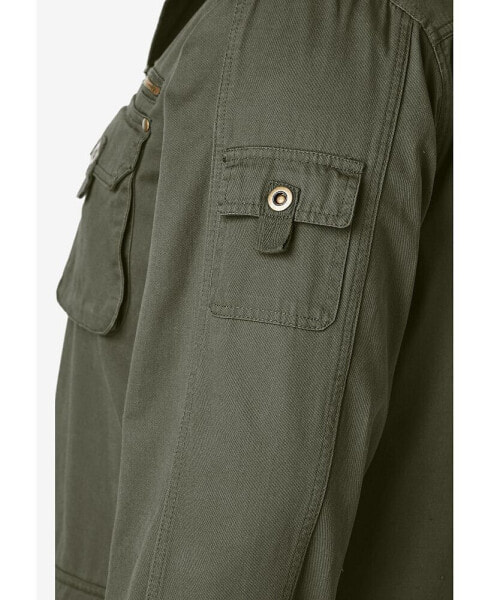 Big & Tall by KingSize 9 Pocket Twill Utility Jacket