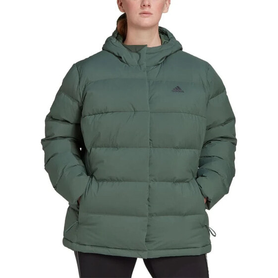 Куртка спортивная Adidas Helionic Hooded Down (Plus Size)