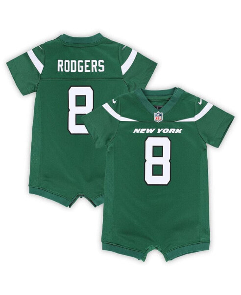 Newborn and Infant Boys and Girls Aaron Rodgers Green New York Jets Game Romper Jersey