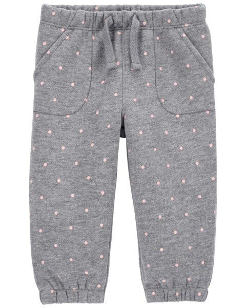 Baby Polka Dot Pull-On Fleece Joggers 24M