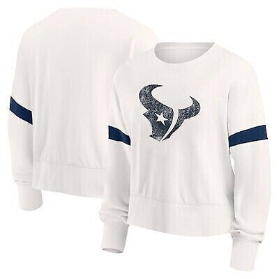 NFL Houston Texans Women's Primary Antique Long Sleeve Crew Fleece Sweartshirt